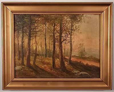 Antique Unsigned Impressionist Oil Painting Of Blue Hills Mass • $400