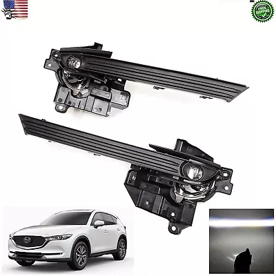 Clear LED Fog Lights Kit For 2017-2021 Mazda CX-5 With Bezel Brackets Wires Bulb • $99.99