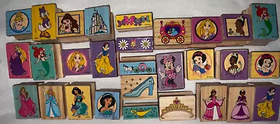 Disney Princess Rubber Stamps Lot Of 29 Tiana Snow White Ariel Jasmine Minnie L7 • $18.75