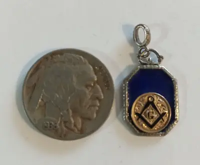 Vintage Mason Masonic Pendant Gold ? Center Jewelry + Buffalo Nickel Scarce! • $30