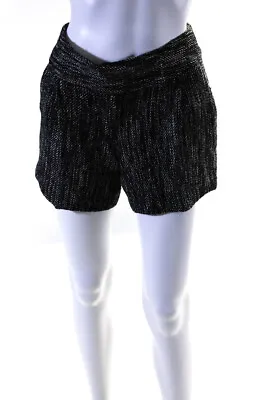 Milly Womens Low Rise Woven Tweed Shorts Black White Size 2 • $34.81