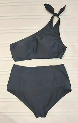 Tigerlily Swimsuit Bikini Set One Shoulder Tie Up Top & HR Buttom S-M GRC  • $45