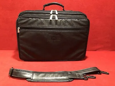 Case-Tek Inc Chicago IL Black Leather Computer Briefcase 17 X12 X7  Made USA🇺🇸 • $40