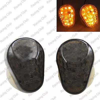 Motorcycle Flush Mount LED Turn Signal Blinker Light Smoked For Kawasaki WIL • $8.99