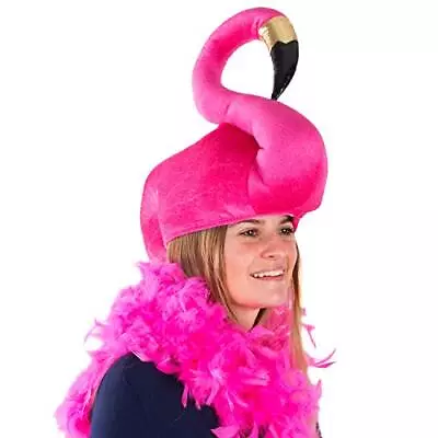 FLAMINGO HAT Pink Feather Boa Costume Hawaiian Accessories Beach Party TIGERDOE • $38.78