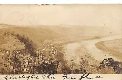 CLARINGTON Ohio Postcard Monroe County US USA RPPC BEV Hilltop View Of Town #3 • $19.99