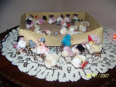 29 Vintage Chenille  Spun Cotton Fuzzy  Easter Chicks Still In Original Box • $39.49