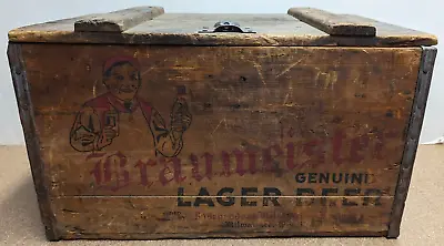 Vintage Braumeister Genuine Lager Beer Wood Crate Case Box Display • $149.99