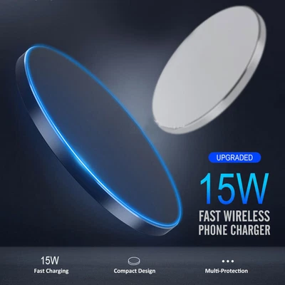 $9.99 • Buy Wireless Charger Fast Charger Pad For IPhone 14 13 12 Pro Samsung S23 S22 For Qi