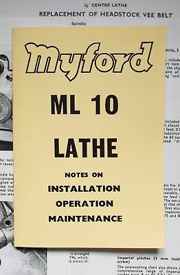 Myford ML10 Handbook.      (93) • £10