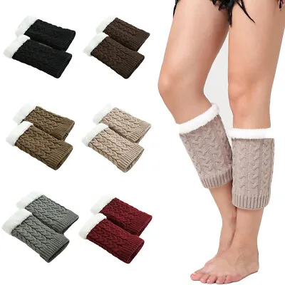 Women Ladies Knitted Crochet Leg Sleeve Short Wool Leg Warmers Socks Boot MX012 • $11.97