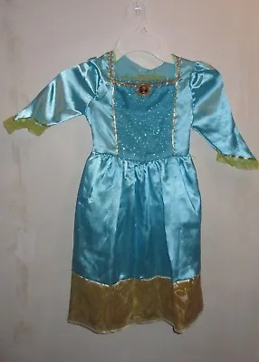 Disney Princess Brave Merida Dress 4-6x Blue Gold Dress Up Halloween Costume • $10.18