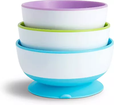 Munchkin Stay Put Baby Suction Bowl Set Baby Bowls For Weaning Baby Feeding Su • £15.90