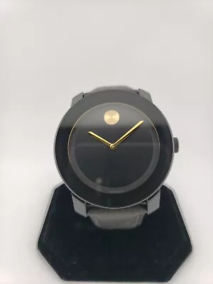 Movado Men's Bold Black Dial Leather Swiss Watch - 3600480 • $189.99