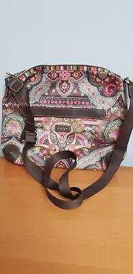 Oilily Large Cross Body Bag Pink Green Multi Floral New Unused Condition  • £18.99