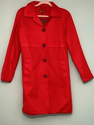 Merona Red Trench Lined Coat Women's Size Small/Petite Never Worn • $12