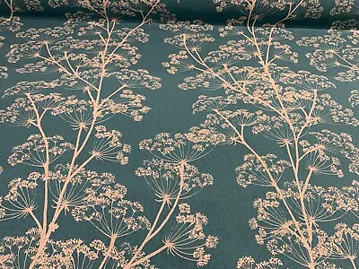 Hedgerow Cow Parsley TEAL Linen 140cm Wide Curtain/Upholstery Fabric  • £29.50