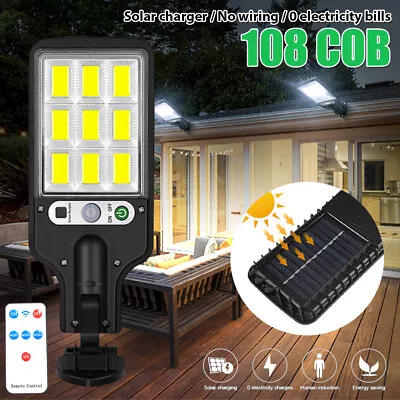 108COB LED Solar Motion Sensor Wall Light Bright Garden Outdoor Street Lamp USA • $6.28
