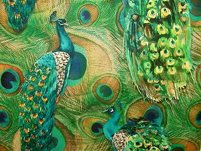 £7.50 • Buy 1.6 Metre Giant Peacock Bird & Feathers Velvet Fabric Curtain Upholstery Cushion