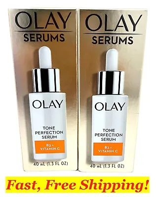 Olay Tone Perfection Serum W/ Vitamin B3+ Vitamin C  1.3oz Fragrance Free 2 PACK • $42.71