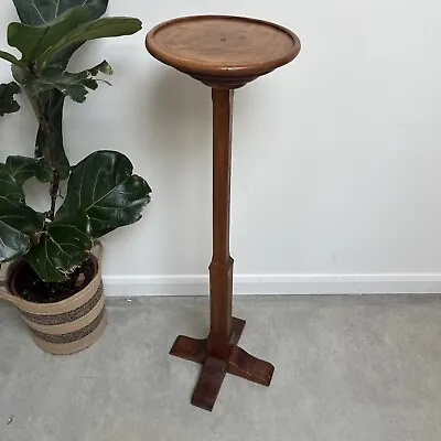 Tall Vintage Mission / Arts & Crafts Pedestal Plant Stand Side Occasional Table • £135
