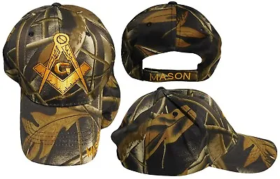 CAMO EMBROIDERED ADJUSTABLE HAT Mason Masonic Lodge Camouflage Cap A67 • $9.88