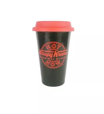 Krispy Kreme Doughnuts Black Travel Tumbler Red Logo Letters & Lid Coffee Cup  • $28.96