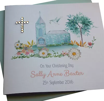 Handmade Personalised Christening / Baptism /Confirmation Church Theme Card  • £3.99