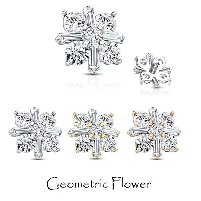 £5.99 • Buy Gem Dermal Anchor Top - Geometric Flower - Microdermal Head Surface Piercing