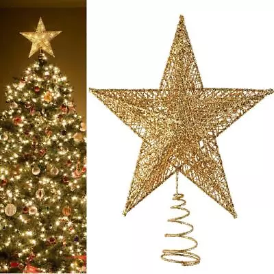 Christmas Tree Topper 12 Inches Christmas Tree Top Hat Sparkling Metal Iron • $47.45