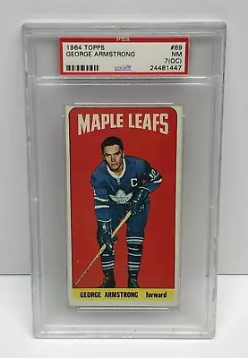 1964-65 1964 Topps GEORGE ARMSTRONG #69  PSA 7 (OC) NM • $185