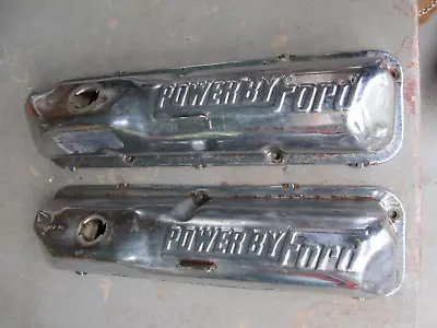 $129.99 • Buy Oem Chrome Powered By Ford Valve Covers Fe 390 428 Cj Mustang Torino 10 27d2
