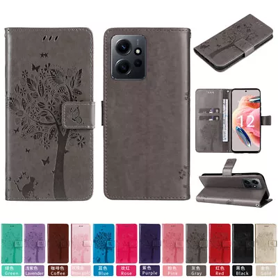 Tree Wallet Leather Flip Case For Xiaomi Redmi Note 12 Pro Note 12S 12C A1 10C • $13.08