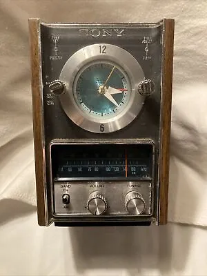 Vintage Sony Cube Radio W/Telechron Clock TFM-C490W AM/FM 10 TRANSISTORS 2 BAND • $35