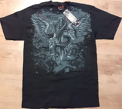 Miami Ink Snake And Dagger Tattoo Art Mens Black Tshirt 2006. Sz M New W Tags • £15