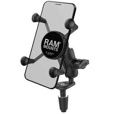 RAM Motorcycle Fork Stem Mount W/ Short Arm & X-Grip Holder For Cell Phone GPS • $63.99