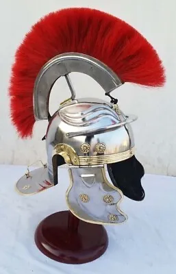 Armor Centurion Roman Medieval Helmet With Plume Red Color Wearable Helmet • £57.49