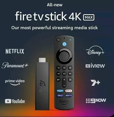 $88.88 • Buy Amazon Fire TV Stick 4K MAX Wi-Fi 6 HD Gen Alexa Voice Remote Media Player New