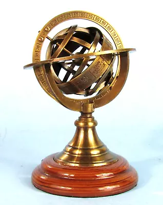 Miniature Brass Armillary Sphere 5.5  Astronomical Instrument G. Gobille Paris • $54.40