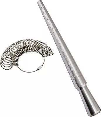 PHYHOO Ring Sizer Set Metal Ring Mandrel Steel Ring Gauge Kit Finger Size Measur • $16.09