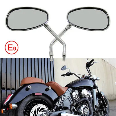 10mm Motorcycle Side Mirrors Chrome Oval For Indian Scout 60 Chief Chieftain US • $25.57