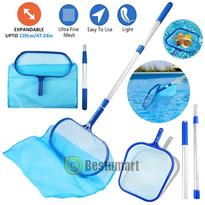 Swimming Pool Leaf Skimmer Flat/Deep Bag Rake Net/Cleaning Leaves Mesh With Pole • $20.71