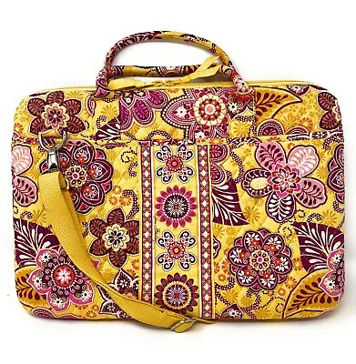 Vera Bradley Hard Computer Case Travel Laptop Bag Bali Gold Paisley 12 X 17 • $28.89