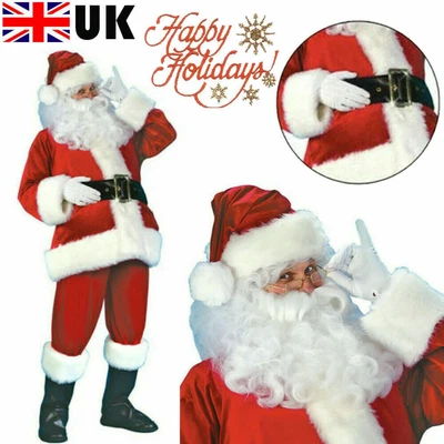 £14.99 • Buy SANTA CLAUS Adult Father Costume Christmas Suit Fancy Dress Party Outfit Set