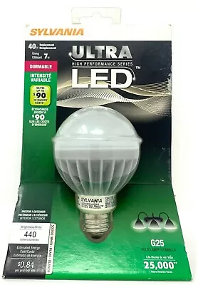 Globe Dimmble LED 7w Lamp E26 G25 3000K SYLVANIA Bulb Indoor Outdoor  • $12.99