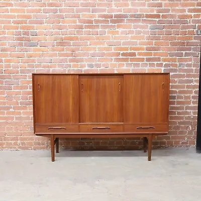 Danish Teak Mid Century Modern Sideboard Credenza Buffet With Bar • $1095