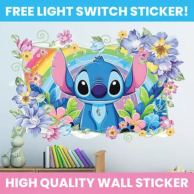 Stitch Wall Sticker Any Name Decal Lilo & Stitch Decor Kids Bedroom Decoration • £4.99