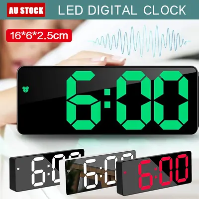 $13.55 • Buy LED Digital Clock Mirror Display Snooze Alarm Temperature Time Table Desk Decor~