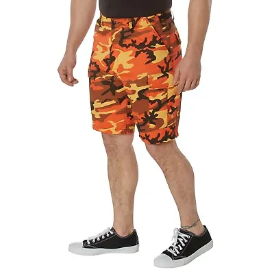 Men's Savage Orange Camo BDU Tactical Cargo Shorts • $31.99