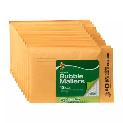 Self-Seal Kraft Bubble Mailer #0 6  X 9  Solid Manila 12 Pack • $25